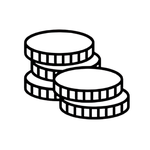 outline sketch of stacked coins