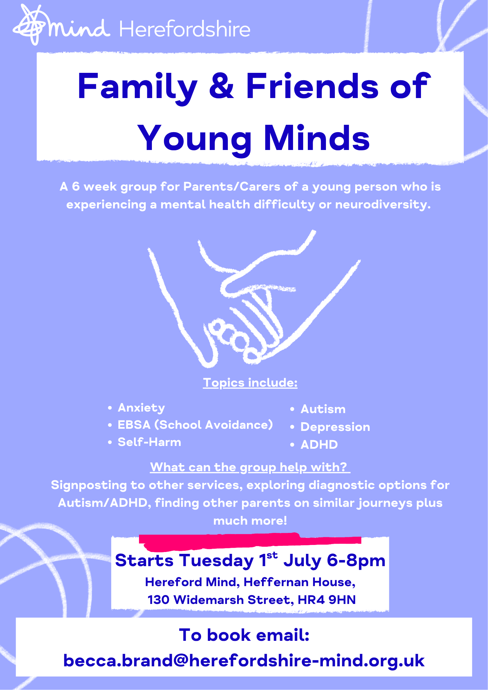 poster for young minds july 2025 group